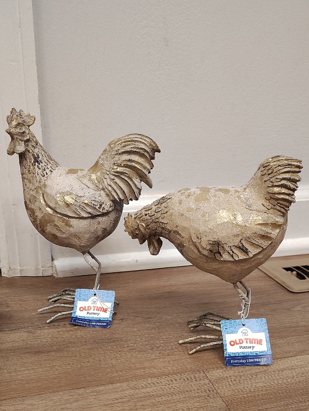 6 In Golden/White Rooster Set